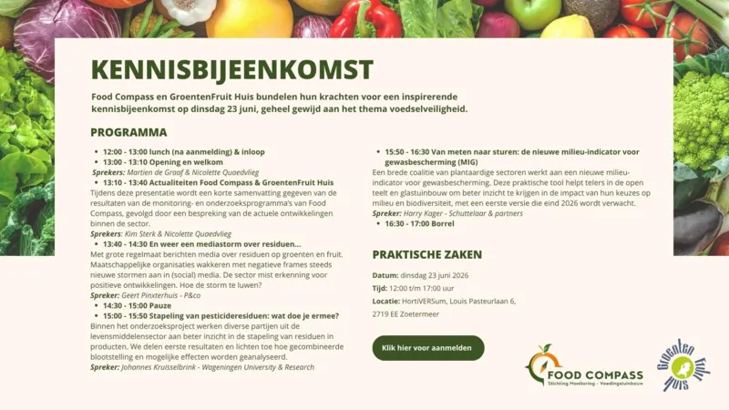Uitnodiging: Kennisbijeenkomst voedselveiligheid